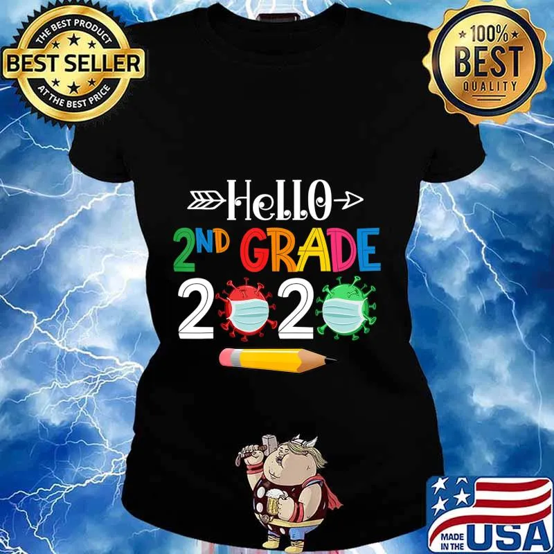 Hello 2nd second grade 2020 back to school boys mask covid-19 s Ladies tee