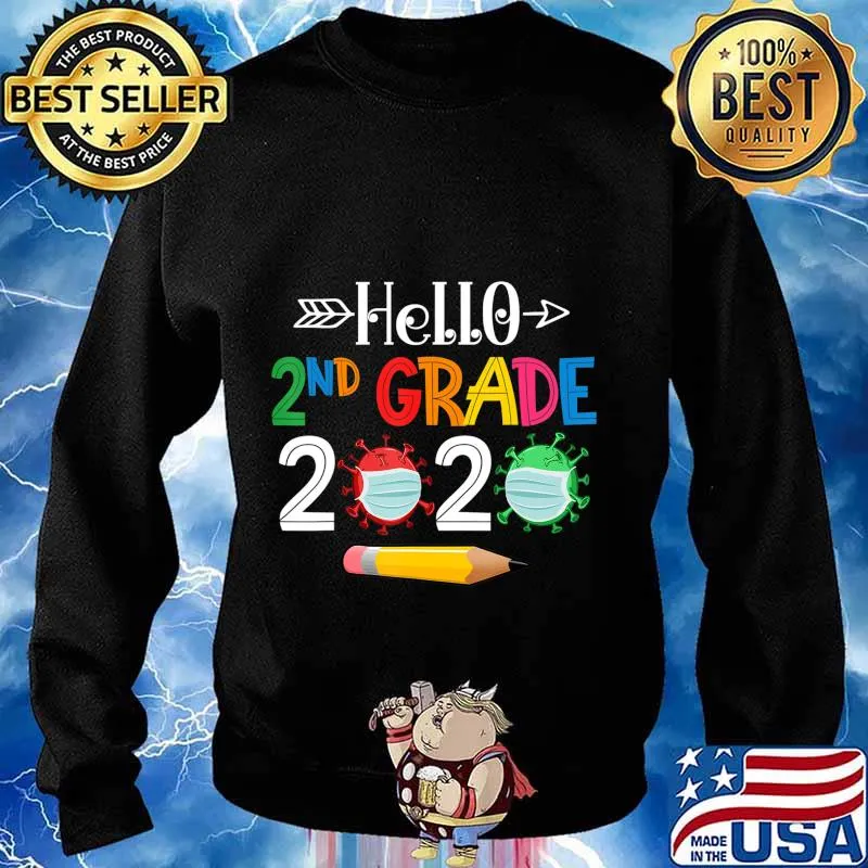 Hello 2nd second grade 2020 back to school boys mask covid-19 s Sweater