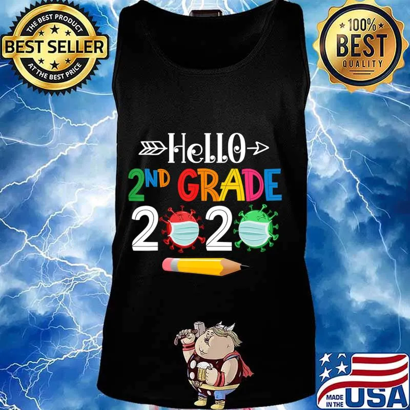 Hello 2nd second grade 2020 back to school boys mask covid-19 s Tank top