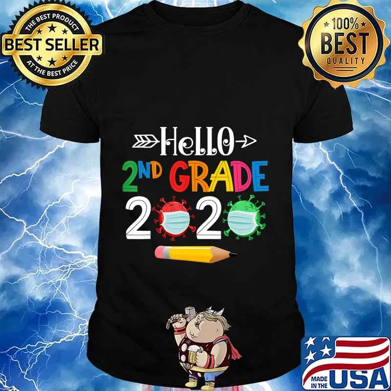 Hello 2nd second grade 2020 back to school boys mask covid-19 shirt