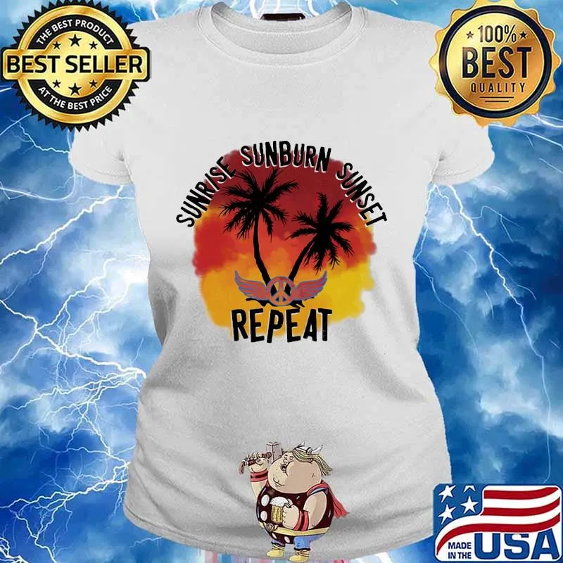 Hippie sunrise sunburn sunset repeat s Ladies tee
