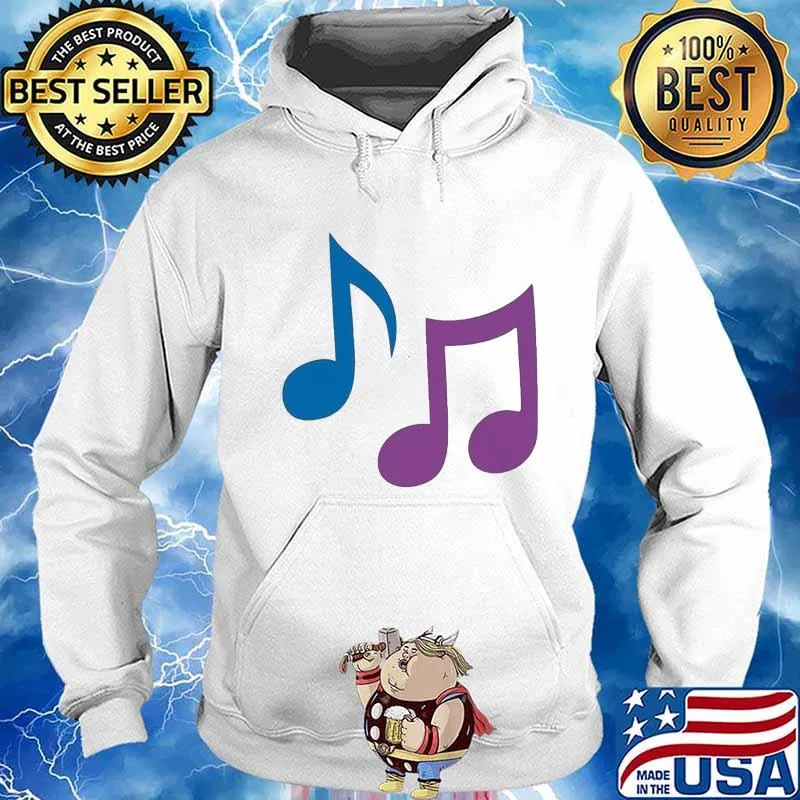 Huge Music Notes White Shirt Hoodie