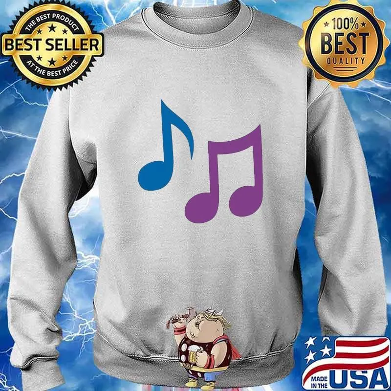 Huge Music Notes White Shirt Sweater