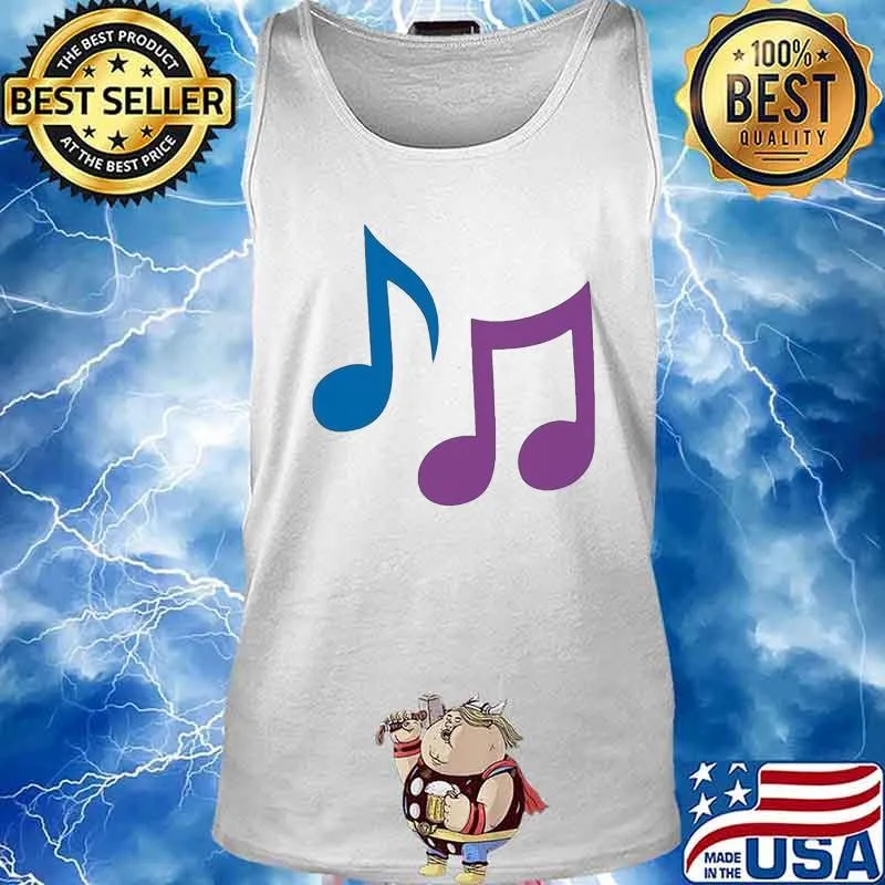 Huge Music Notes White Shirt Tank top
