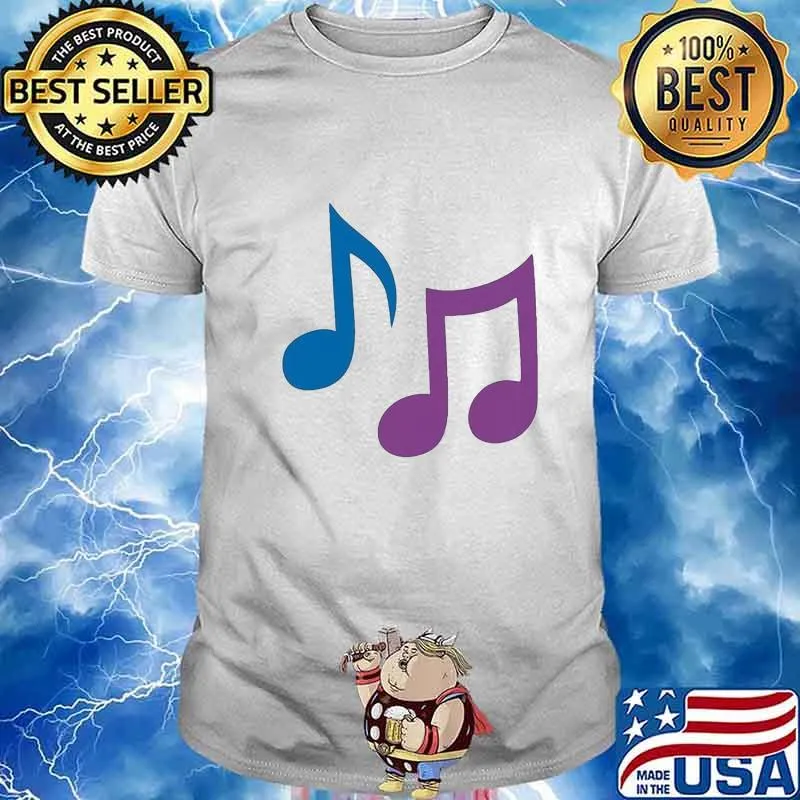 Huge Music Notes White Shirt
