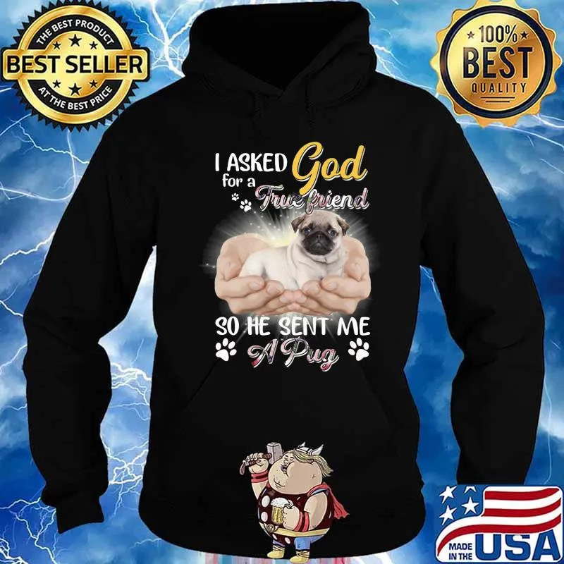 I asked god for a true friend so he sent me a paw pug s Hoodie