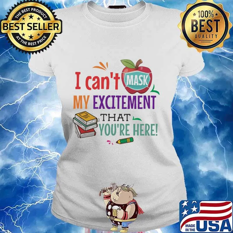 I can't mask my excitement that you're here Book and apple s Ladies tee