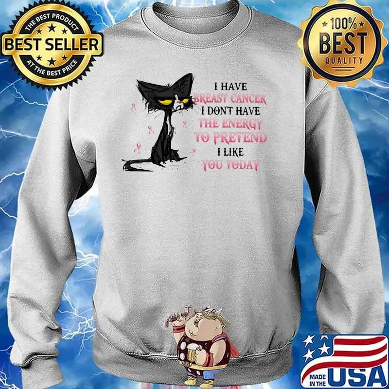 I HAVE BREAST CANCER I DON'T HAVE THE ENERGY TO PRETEND I LIKE YOU TODAY CAT SHIRT Sweater