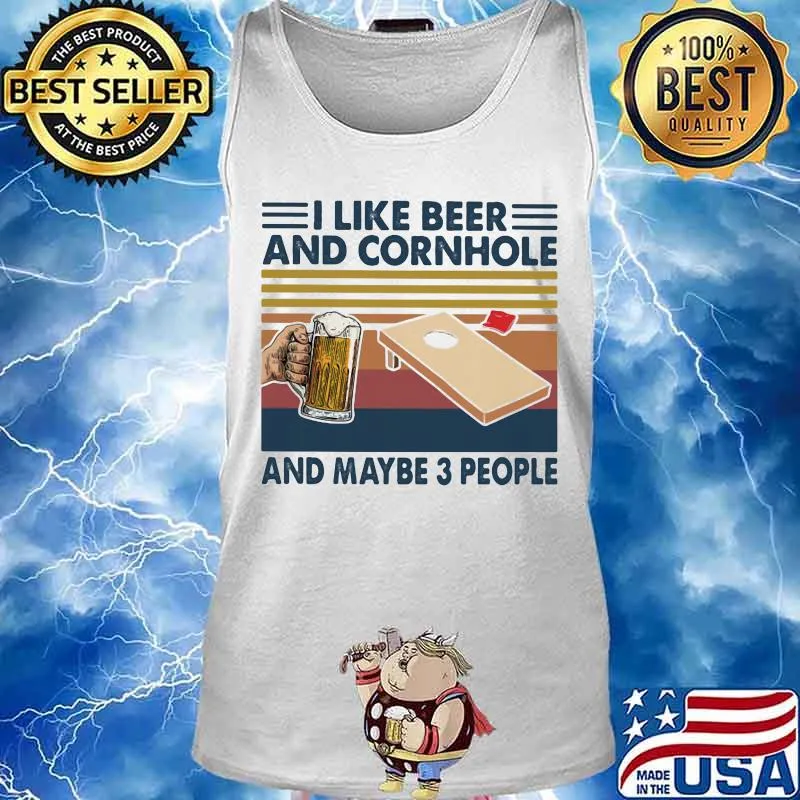 I like beer and cornhole and maybe 3 people vintage retro 2020 s Tank top