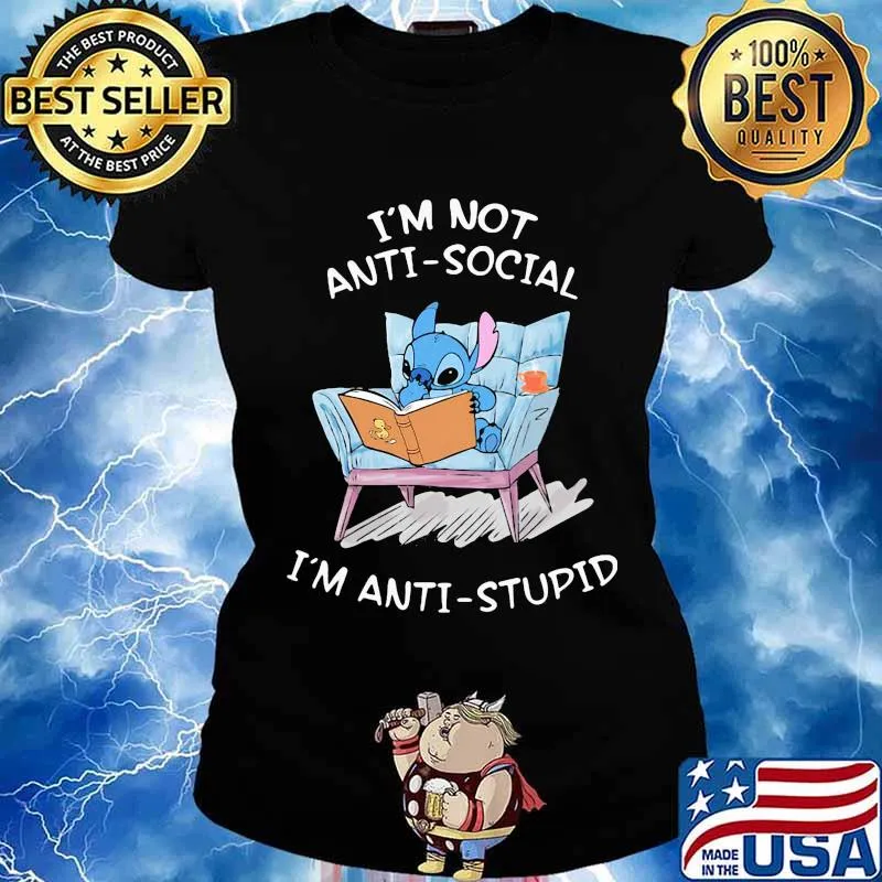I'm not antisocial i'm anti stupid mouse s Ladies tee