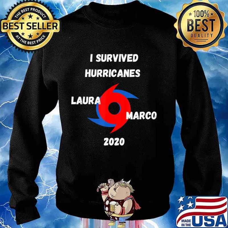 I Survived Hurricanes Laura & Marco 2020 Funny Weather T-Shirt Sweater