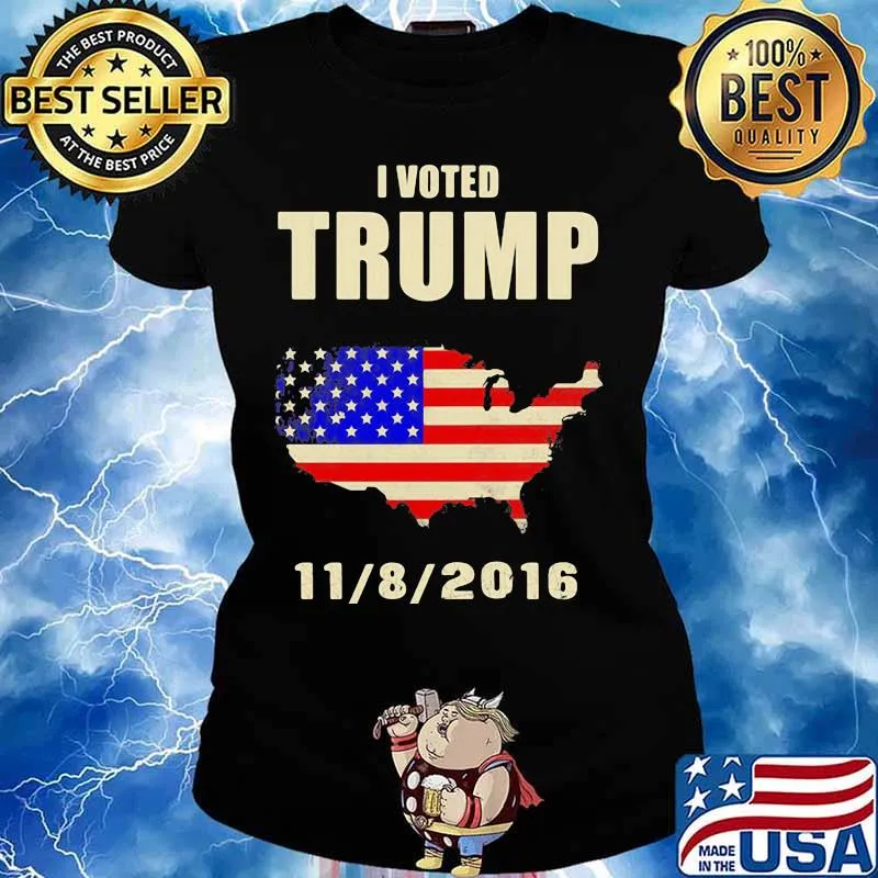 I voted trump 11 8 2016 american flag independence day s Ladies tee