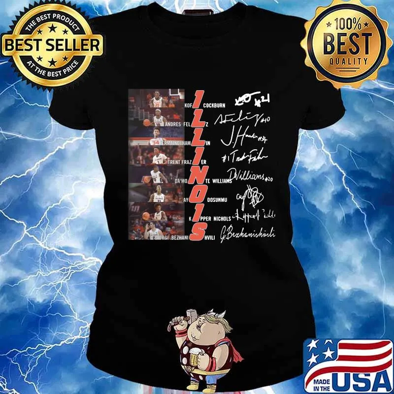 Illinois fighting illini men's basketball players signatures s Ladies tee