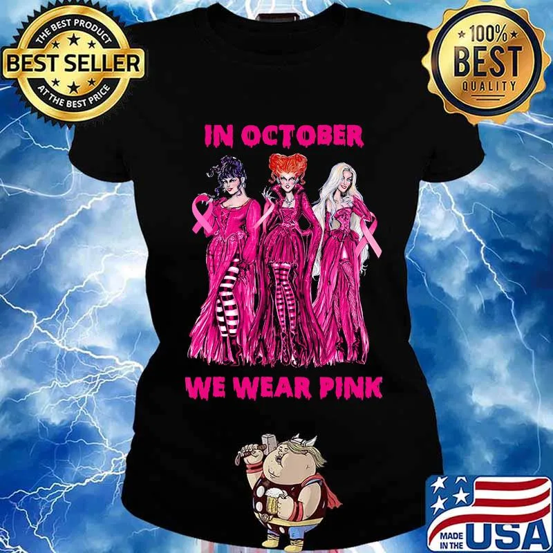 in october we wear pink hocus pocus cancer awareness s Ladies tee