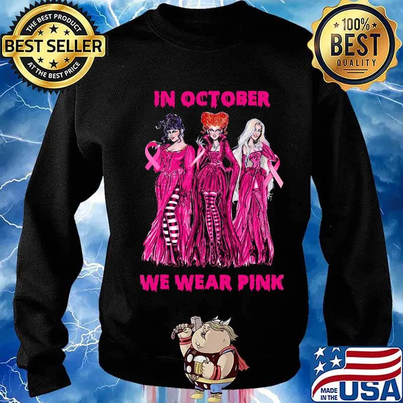 in october we wear pink hocus pocus cancer awareness s Sweater