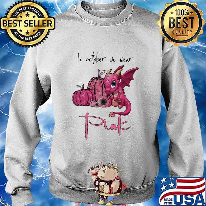 IN OCTOBER WE WEAR PINK PUMPKIN DRAGON HALLOWEEN SHIRT Sweater