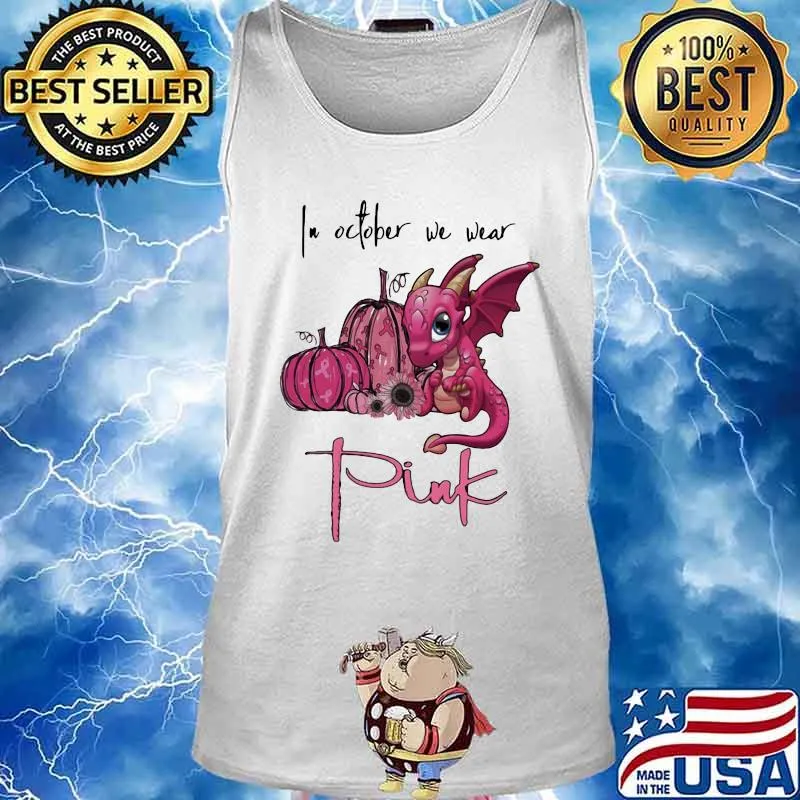 IN OCTOBER WE WEAR PINK PUMPKIN DRAGON HALLOWEEN SHIRT Tank top