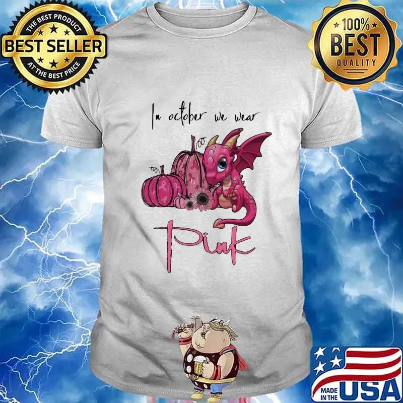 IN OCTOBER WE WEAR PINK PUMPKIN DRAGON HALLOWEEN SHIRT