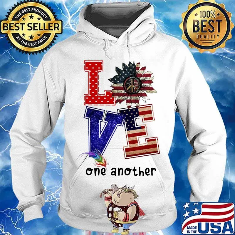 Independence day sunflower love feather one another s Hoodie