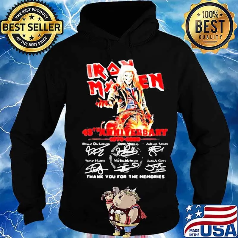 Iron maiden 45th anniversary 1985 2020 thank you for the memories signatures s Hoodie
