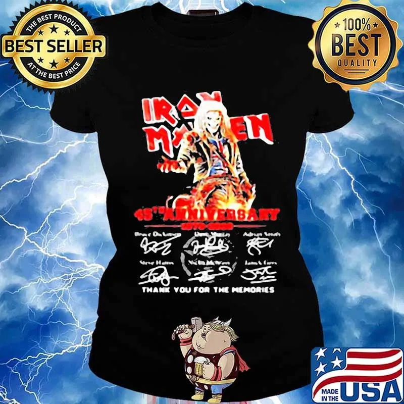Iron maiden 45th anniversary 1985 2020 thank you for the memories signatures s Ladies tee