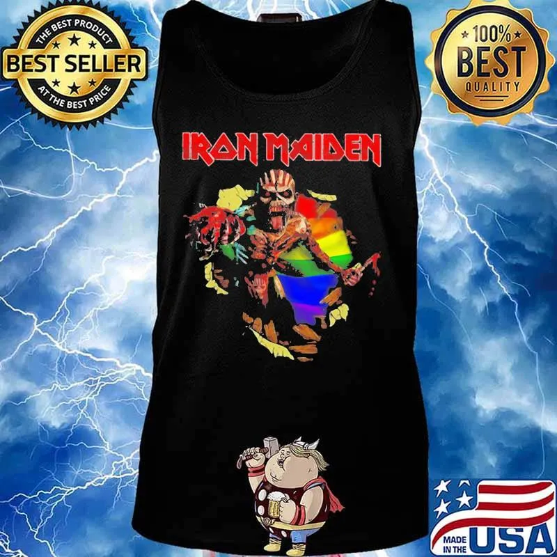 Iron maiden band skeleton lgbt flag s Tank top