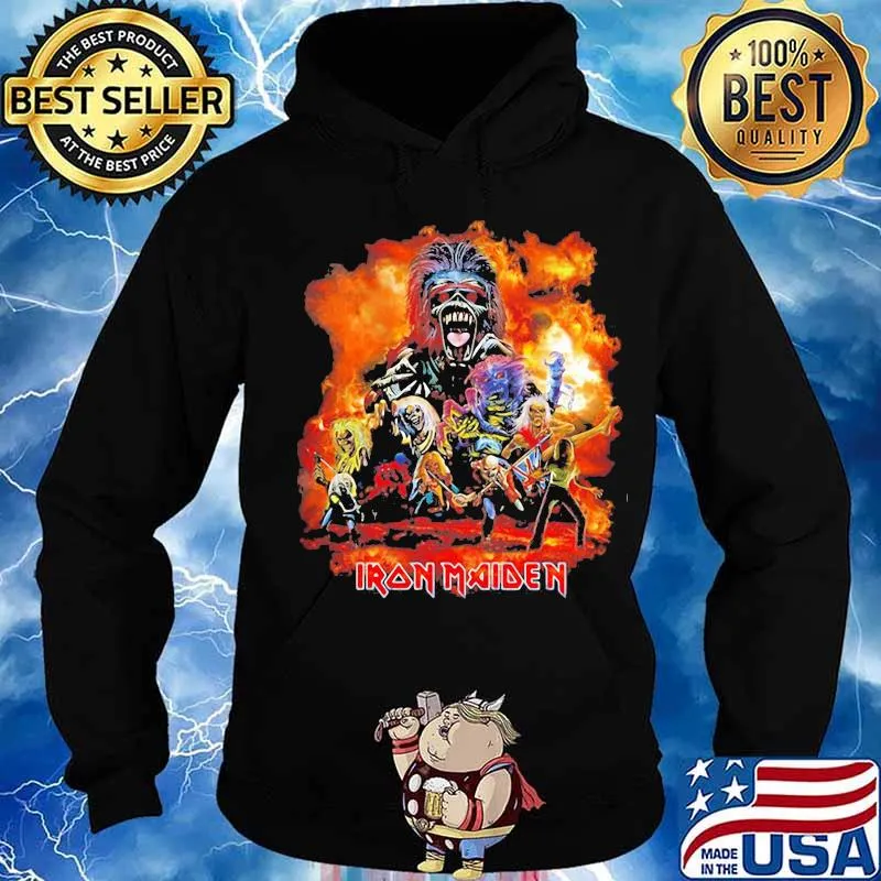 Iron maiden band skeleton member british flag s Hoodie