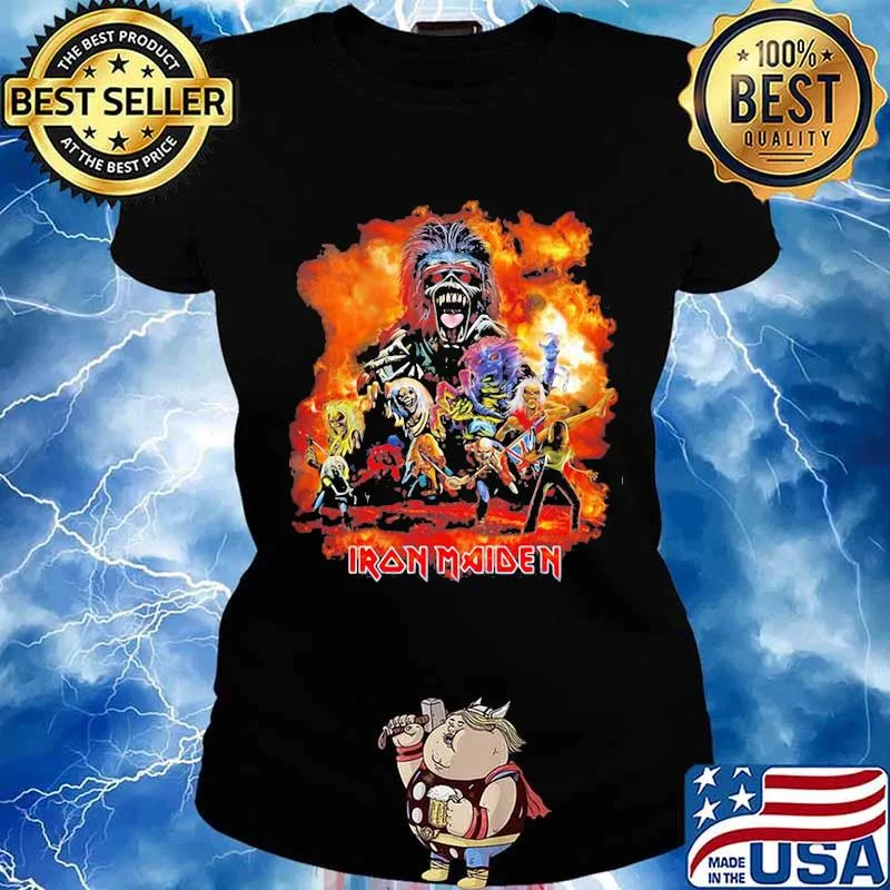 Iron maiden band skeleton member british flag s Ladies tee