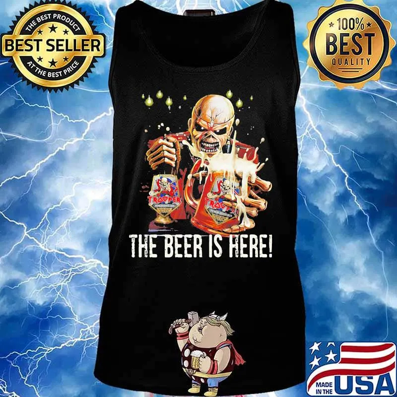 Iron maiden band skeleton the beer is here s Tank top