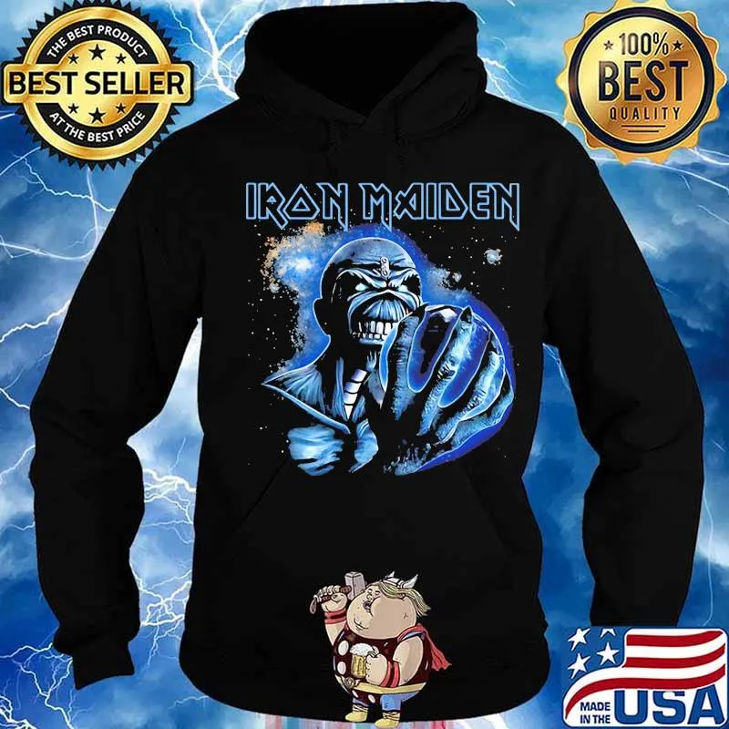Iron maiden skeleton holding earth s Hoodie