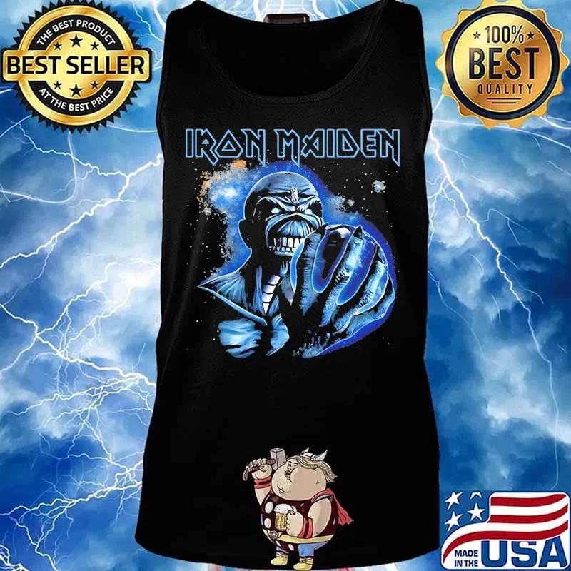 Iron maiden skeleton holding earth s Tank top