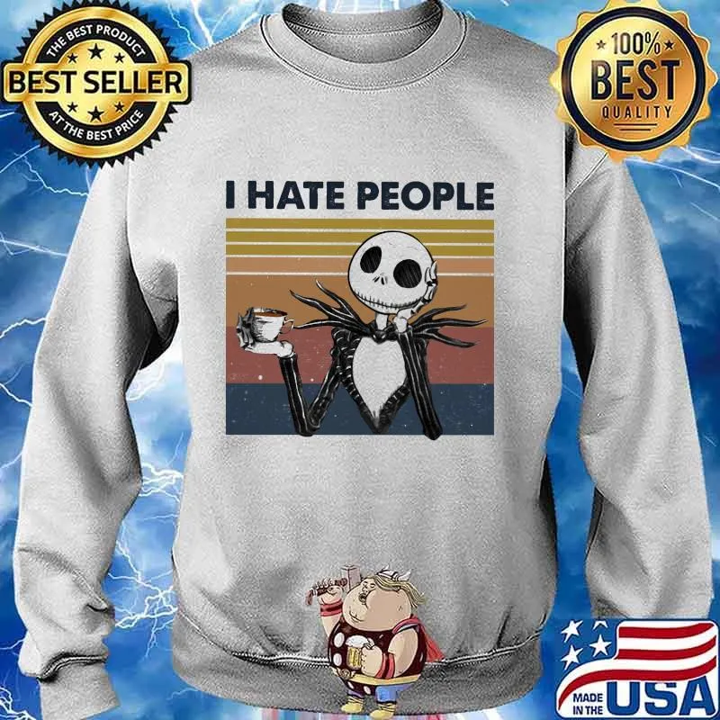 Jack skellington i hate people vintage retro s Sweater