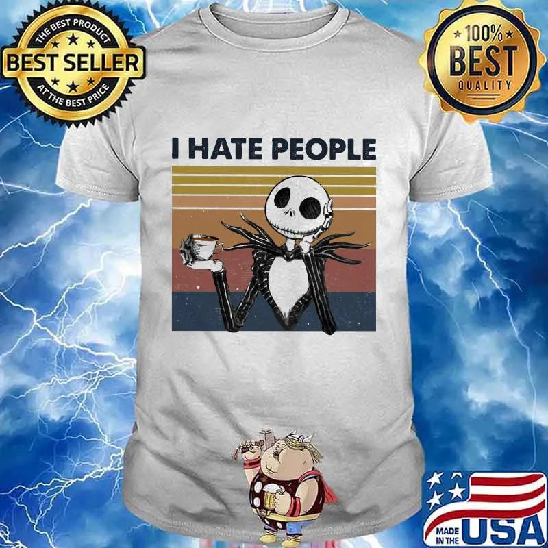 Jack skellington i hate people vintage retro shirt