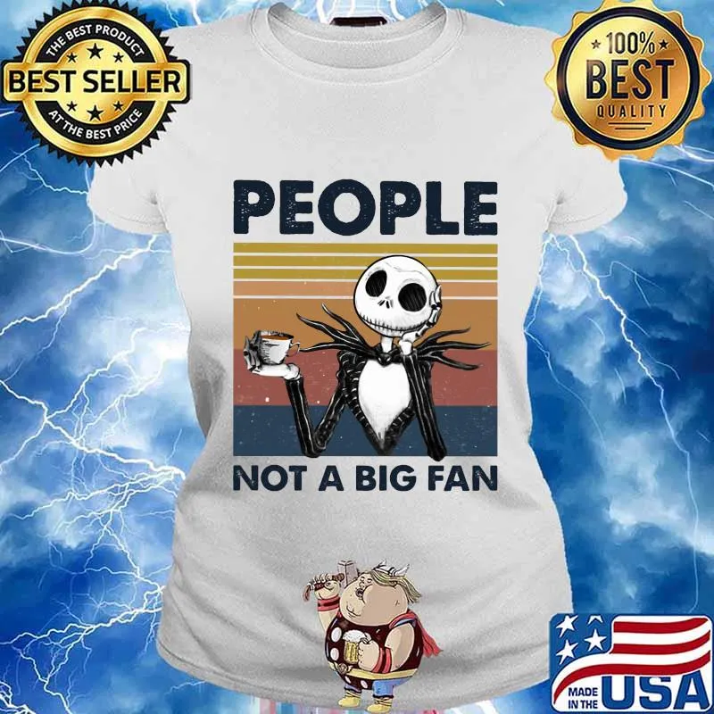 Jack skellington people not a big fan vintage retro s Ladies tee