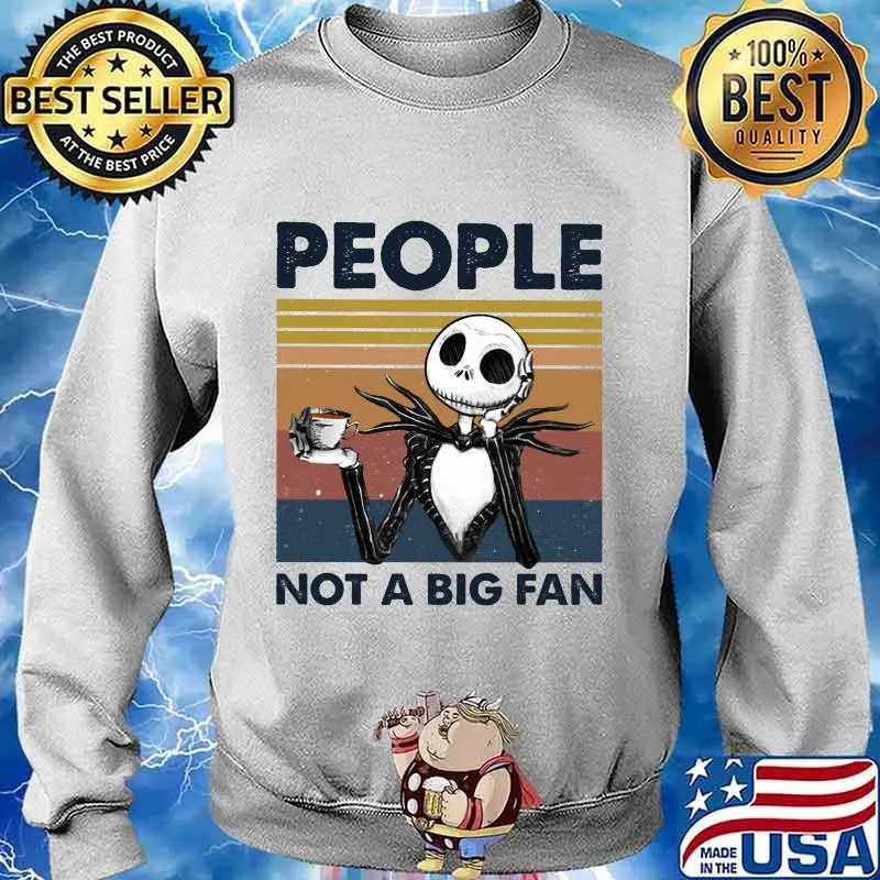 Jack skellington people not a big fan vintage retro s Sweater