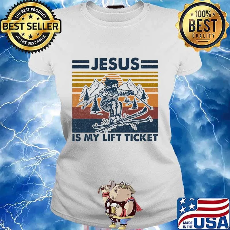 Jesus is my lift ticket vintage retro s Ladies tee