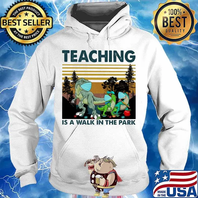 Jurassic face mask Teaching is a walk in the park vintage retro s Hoodie