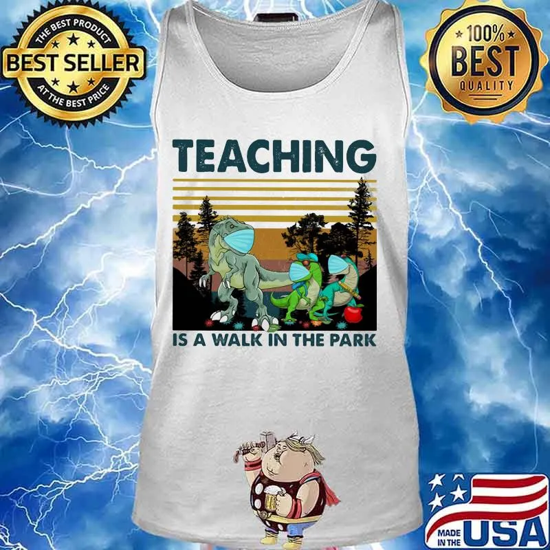 Jurassic face mask Teaching is a walk in the park vintage retro s Tank top