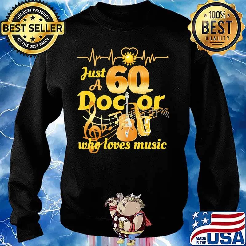 Just a 60 doctor who loves music guitar heartbeat s Sweater