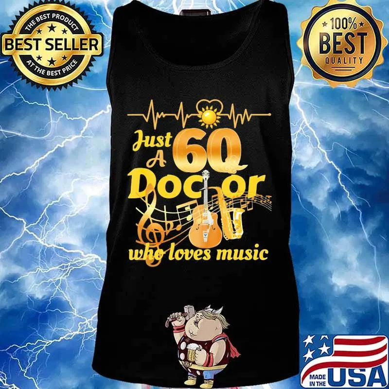 Just a 60 doctor who loves music guitar heartbeat s Tank top