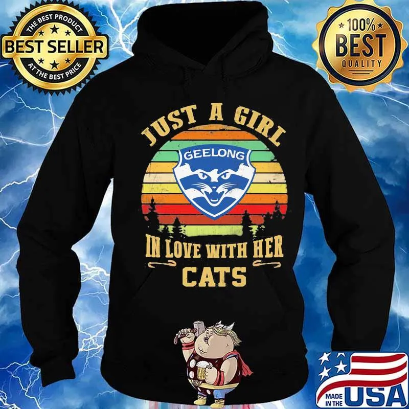 Just a girl in love with her cats geelong vintage retro s Hoodie