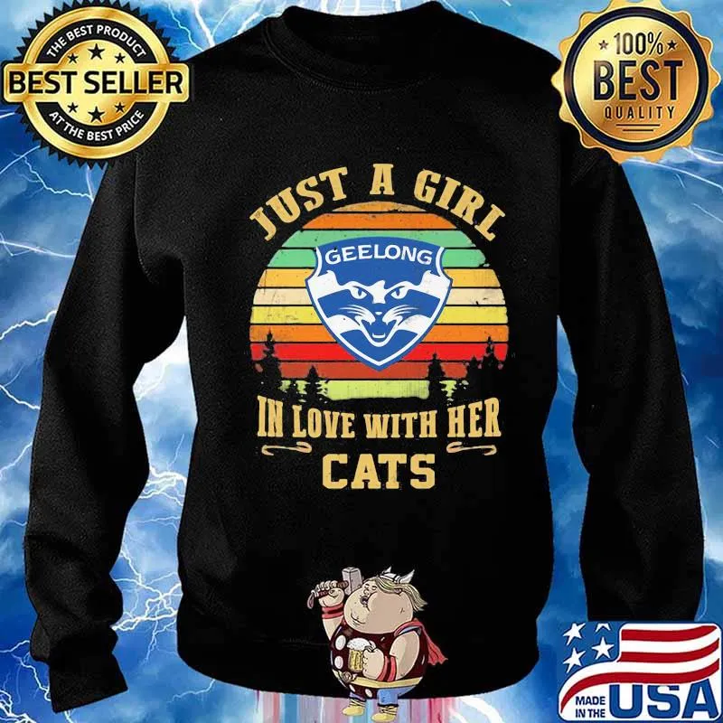 Just a girl in love with her cats geelong vintage retro s Sweater