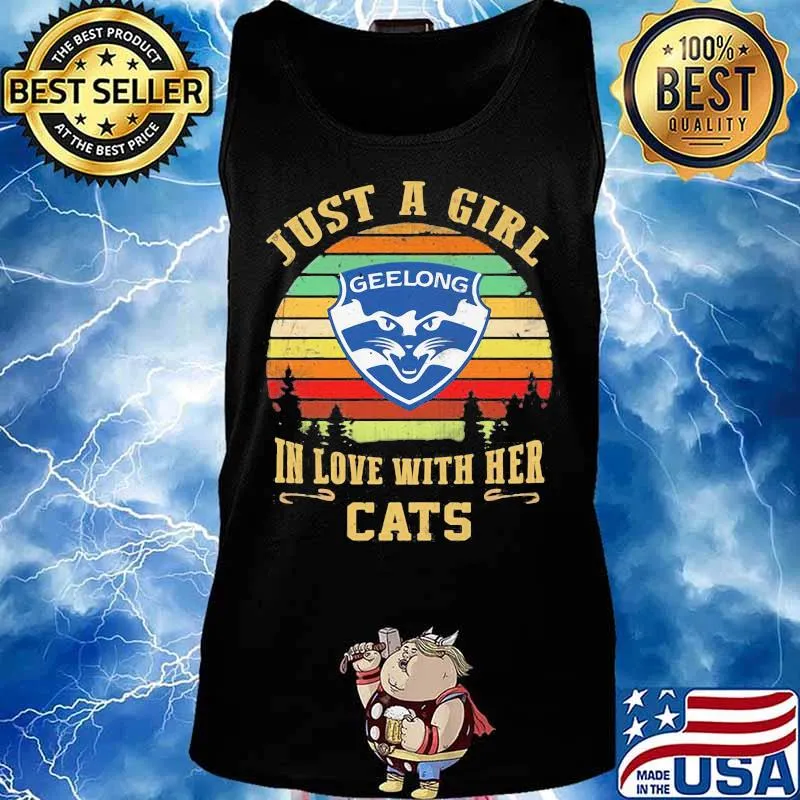 Just a girl in love with her cats geelong vintage retro s Tank top