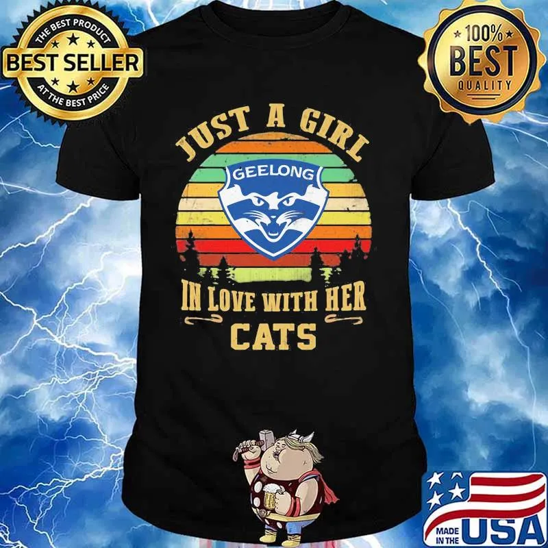 Just a girl in love with her cats geelong vintage retro shirt