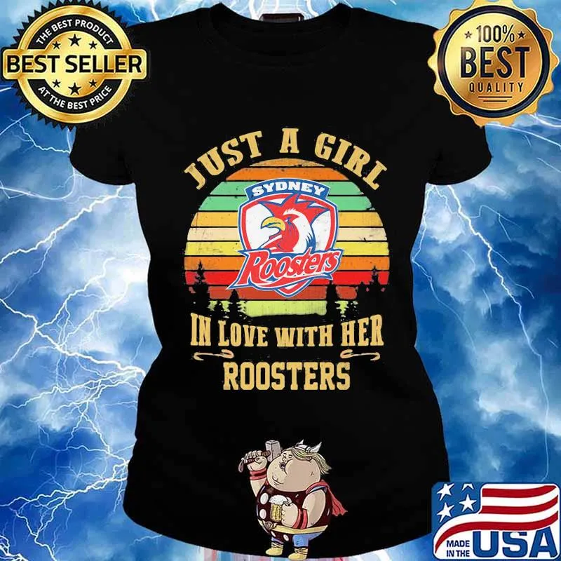 Just a girl in love with her sydney roosters vintage retro s Ladies tee