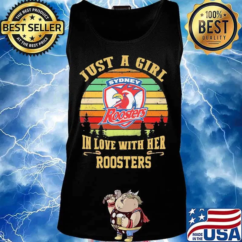Just a girl in love with her sydney roosters vintage retro s Tank top