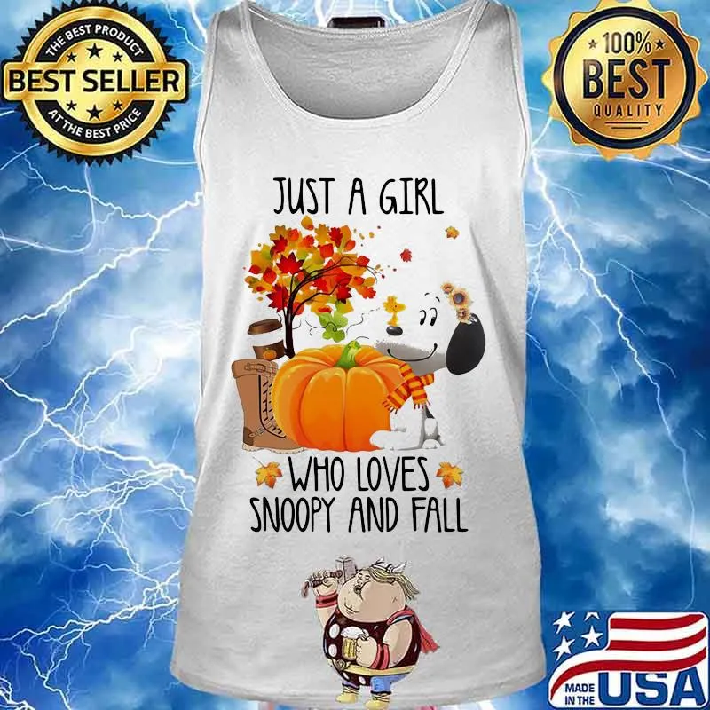 Just a girl who loves snoopy and fall pumpkin maple leaves s Tank top