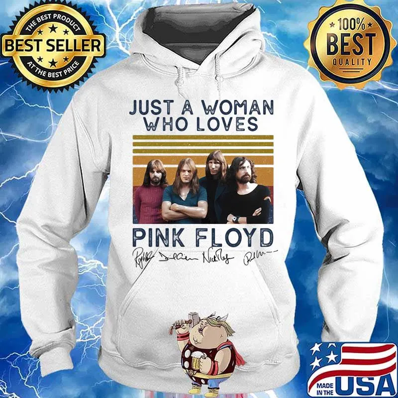 Just a woman who loves pink floyd signatures vintage retro s Hoodie