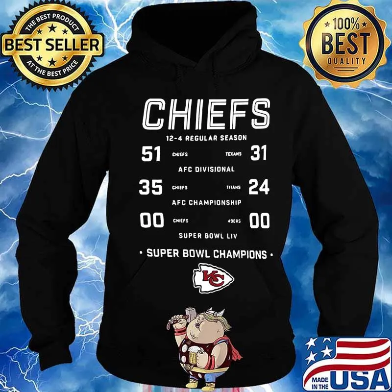 Kansas city chiefs 12 4 regular season super bowl champions s Hoodie