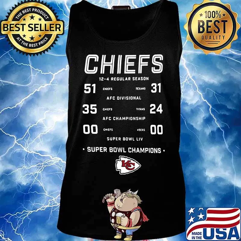 Kansas city chiefs 12 4 regular season super bowl champions s Tank top